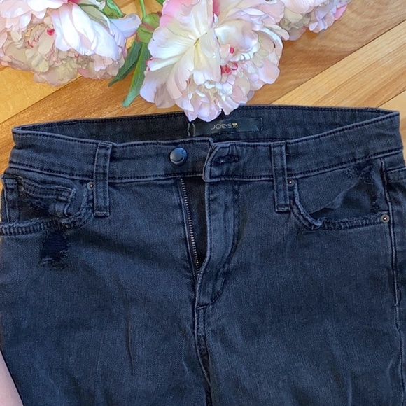 Joe's Jeans High Rise Skinny Ripped Jeans Black - Picture 3 of 7